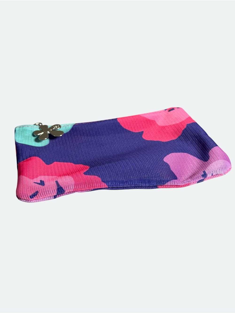 Floral Mesh Cosmetic Pouch - Purple & Pink NEW - Picture 3 of 5